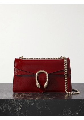 Gucci - Dionysus Embellished Patent-leather Shoulder Bag - Burgundy - One size