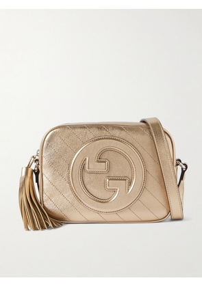Gucci - Blondie Tasseled Metallic Leather Shoulder Bag - Neutrals - One size
