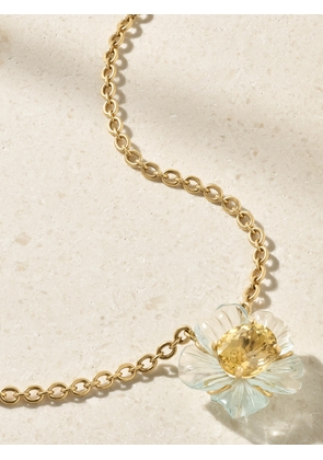 Irene Neuwirth - Tropical Flower 18-karat Gold, Aquamarine And Tourmaline Necklace - One size