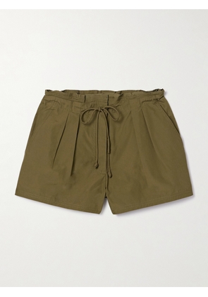 Ulla Johnson - Camryn Pleated Cotton-poplin Shorts - Green - US0,US2,US4,US6,US8,US10,US12,US14