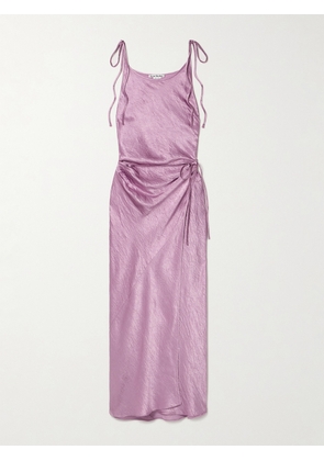 Acne Studios - Hammered-satin Wrap Maxi Dress - Purple - EU 32,EU 34,EU 36,EU 38,EU 40,EU 42