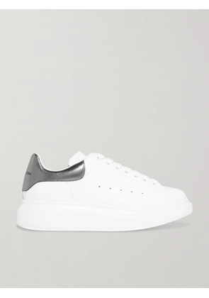 Alexander McQueen - Metallic-trimmed Leather Exaggerated-sole Sneakers - White - IT35,IT35.5,IT36,IT36.5,IT37,IT37.5,IT38,IT38.5,IT39,IT39.5,IT40,IT40.5,IT41,IT41.5