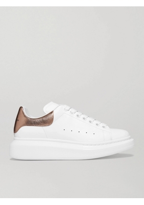 Alexander McQueen - Metallic-trimmed Leather Exaggerated-sole Sneakers - White - IT35,IT35.5,IT36,IT36.5,IT37,IT37.5,IT38,IT38.5,IT39,IT39.5,IT40,IT40.5,IT41,IT41.5