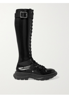 Alexander McQueen - Glossed-leather Exaggerated-sole Knee Boots - Black - IT35,IT35.5,IT36,IT36.5,IT37,IT37.5,IT38,IT38.5,IT39,IT39.5,IT40,IT40.5,IT41,IT41.5