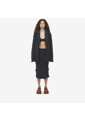 ALEXANDER MCQUEEN - Oversized Cable Knit Cardigan - Item 807665Q1BB01015