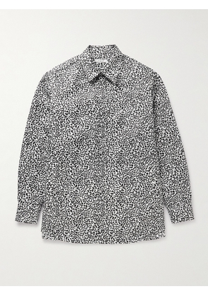 Valentino Garavani - Oversized Leopard-Print Nylon Shirt Jacket - Men - Gray - IT 48