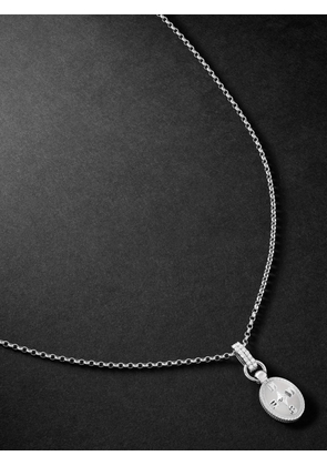 Foundrae - Internal Compass White Gold Diamond Pendant Necklace - Men - White
