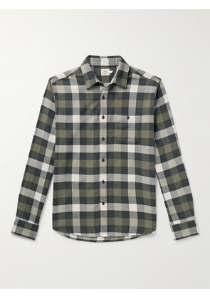 Faherty - Checked Organic Cotton-Blend Flannel Shirt - Men - Green - S