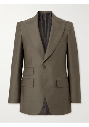 TOM FORD - Wool and Silk-Blend Suit Jacket - Men - Green - IT 48