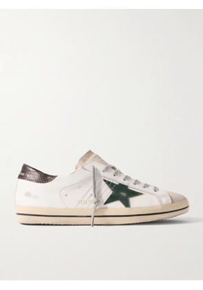Golden Goose - Super-Star Distressed Leather and Suede Sneakers - Men - White - EU 39