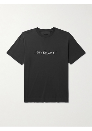 Givenchy - Tarot Story Logo-Print Cotton-Jersey T-Shirt - Men - Gray - XS