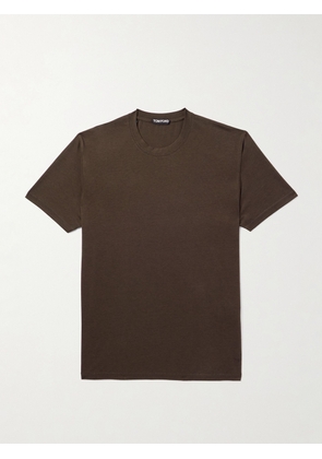TOM FORD - Lyocell and Cotton-Blend Jersey T-Shirt - Men - Brown - IT 44