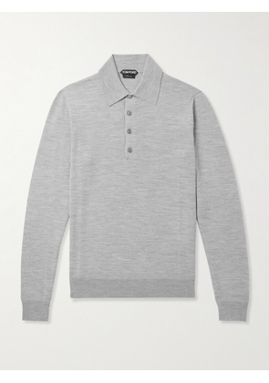 TOM FORD - Slim-Fit Wool Polo Shirt - Men - Gray - IT 46