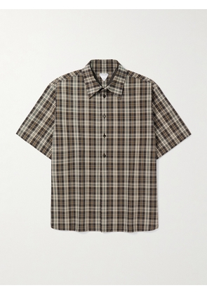 Bottega Veneta - Checked Cotton-Poplin Shirt - Men - Brown - IT 48