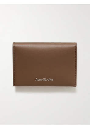 Acne Studios - Logo-Print Leather Bifold Wallet - Men - Brown