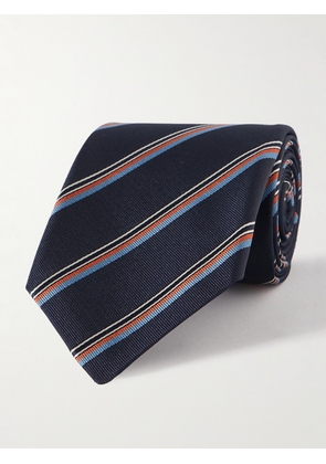 Gucci - 7cm Logo-Embroidered Striped Silk-Twill Tie - Men - Blue