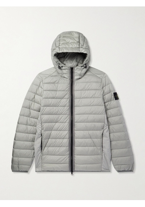 Stone Island - Logo-Appliquéd Quilted Nylon Hooded Down Jacket - Men - Silver - S