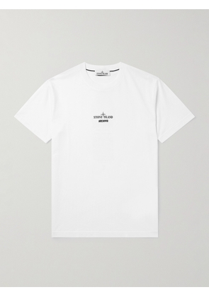 Stone Island - Archivio Embroidered Logo-Print Cotton-Jersey T-Shirt - Men - White - S