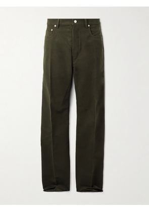 Rick Owens - Geth Straight-Leg Brushed Cotton-Twill Trousers - Men - Green - UK/US 28
