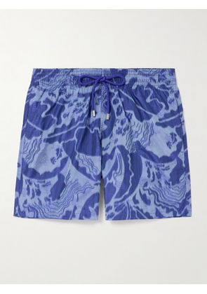 Vilebrequin - Maison BUCOL Moopea Straight-Leg Mid-Length Embroidered Printed Recycled Swim Shorts - Men - Blue - S
