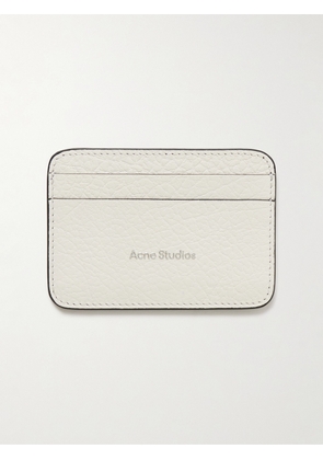 Acne Studios - Logo-Print Full-Grain Leather Cardholder - Men - White