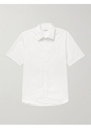 Burberry - Logo-Embroidered Cotton-Poplin Shirt - Men - White - S