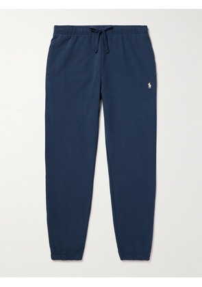 Polo Ralph Lauren - Tapered Logo-Embroidered Cotton-Jersey Sweatpants - Men - Blue - S