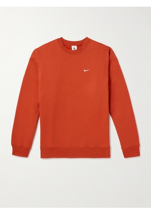 Nike - Solo Swoosh Logo-Embroidered Cotton-Blend Jersey Sweatshirt - Men - Red - M
