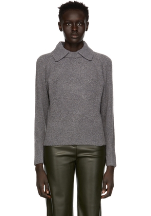 Proenza Schouler Grey Wool & Cashmere Collared Sweater