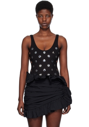 AREA Black Polka Dot Bodysuit