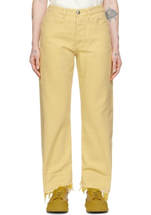 Jil Sander Yellow Raw-Cuff Jeans