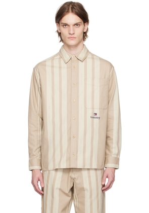 Tommy Jeans Beige Serif Stripe Shirt