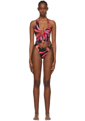 Louisa Ballou SSENSE Exclusive Black Recycled Nylon One-Piece Swimsuit