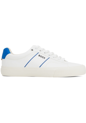 BOSS White Cupsole Lace-Up Sneakers
