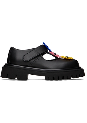 Moschino Black Flower Loafers