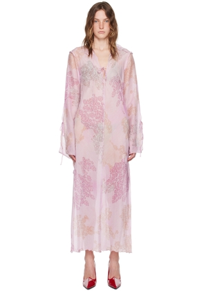Acne Studios Pink Printed Maxi Dress