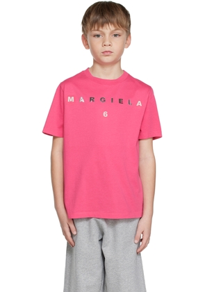 MM6 Maison Margiela Kids Pink Metallic T-Shirt