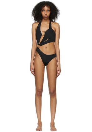 Louisa Ballou Black Recycled Nylon One-Piece Swimsuit