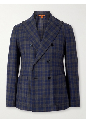 Barena - Doria Double-Breasted Checked Wool Suit Jacket - Men - Blue - IT 46