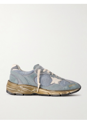 Golden Goose - Running Dad Distressed Rubber and Leather-Trimmed Mesh and Suede Sneakers - Men - Blue - EU 40