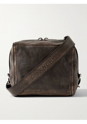 Givenchy - Pandora Crinkled-Leather Messenger Bag - Men - Brown