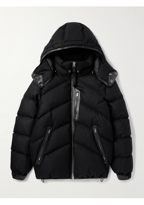 TOM FORD - Leather-Trimmed Quilted Wool and Cashmere-Blend Down Jacket - Men - Black - IT 46