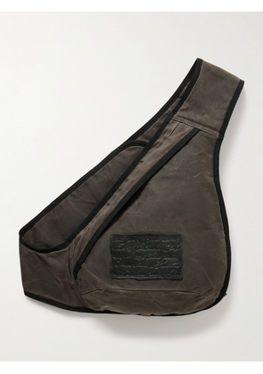 Acne Studios - Andemer Leather-Appliquéd Coated-Canvas Sling Backpack - Men - Gray