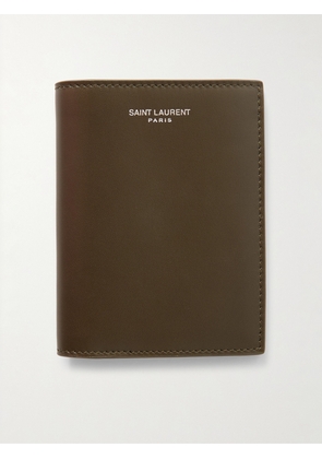 SAINT LAURENT - Logo-Print Leather Bifold Wallet - Men - Green