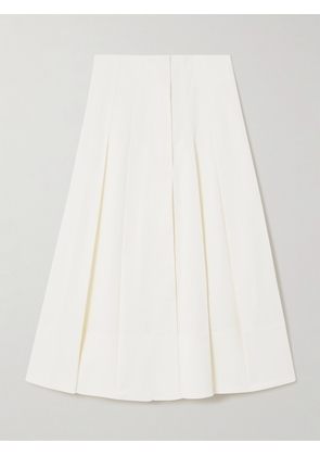 Proenza Schouler - Moore Pleated Cotton-blend Twill Midi Skirt - White - US0,US2,US4,US6,US8,US10