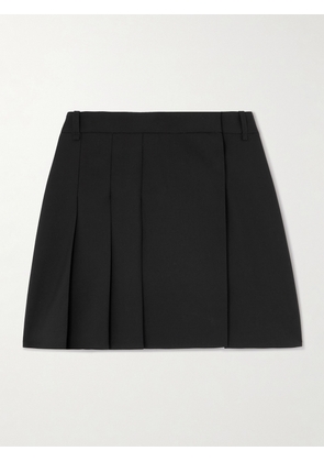 Alexander McQueen - Pleated Wool-crepe Mini Wrap Skirt - Black - IT38,IT40,IT42,IT44