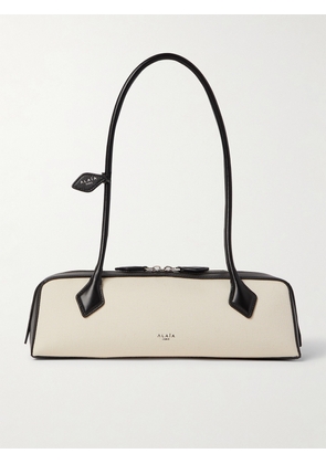 Alaïa - Le Teckel Leather-trimmed Canvas Shoulder Bag - Off-white - One size