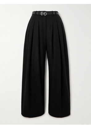 Jil Sander - Belted Pleated Wool Wide-leg Pants - Black - FR34,FR36,FR42,FR44