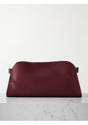 The Row - Margaux E/w Buckled Leather Clutch - Burgundy - One size