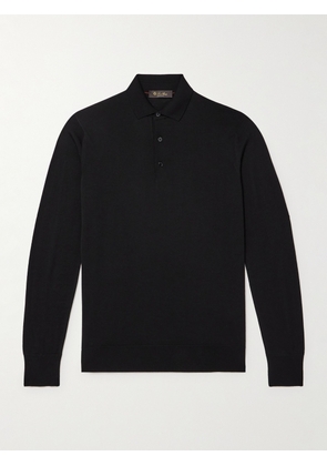 Loro Piana - Wish® Virgin Wool Polo Shirt - Men - Black - IT 48